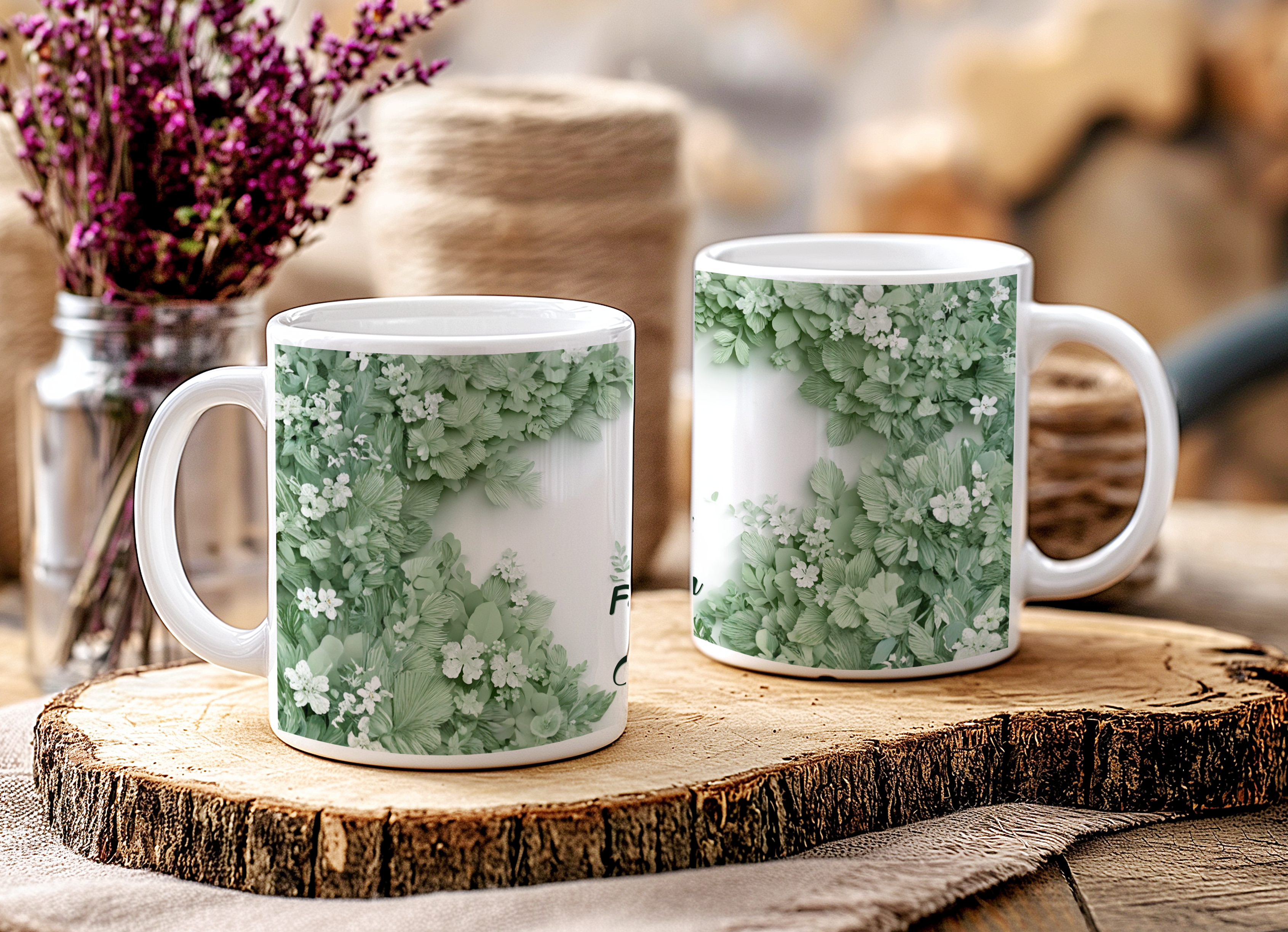 Tazza Idea Regalo Festa della mamma "Flowers" da personalizzare