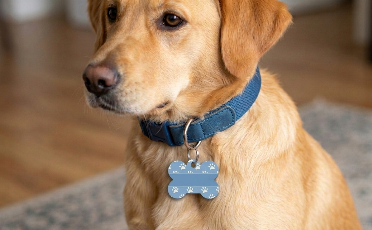 Medaglietta   a forma di osso da personalizzare per i Tuoi amici Animali