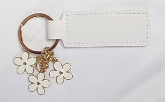 Portachiavi Ecopelle con Ciondolo a fiore