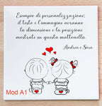 Mattonella in Ceramica Personalizzata "Stickman" 15x15