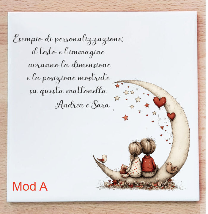 Mattonella in Ceramica Personalizzabile "Love" 15x15