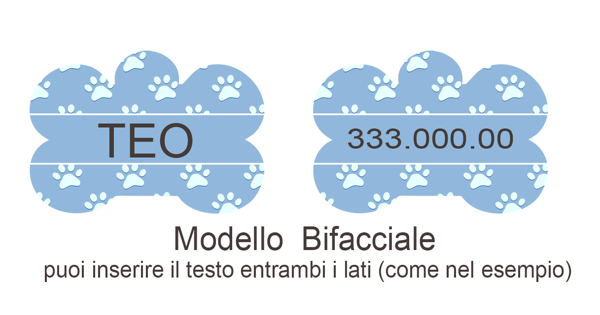 Medaglietta   a forma di osso da personalizzare per i Tuoi amici Animali