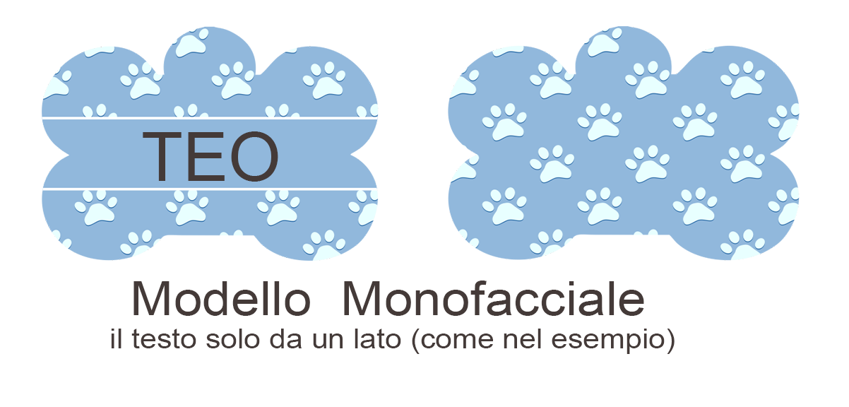 Medaglietta   a forma di osso da personalizzare per i Tuoi amici Animali