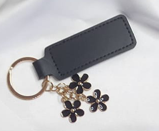 Portachiavi Ecopelle con Ciondolo a fiore