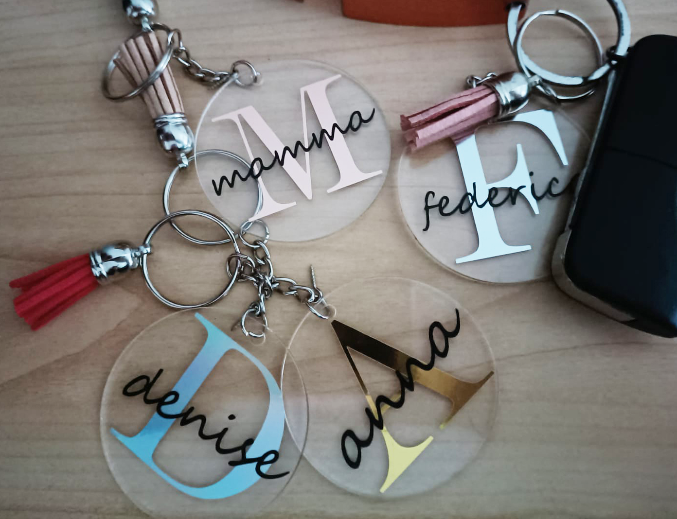 Portachiavi con inziale e nome