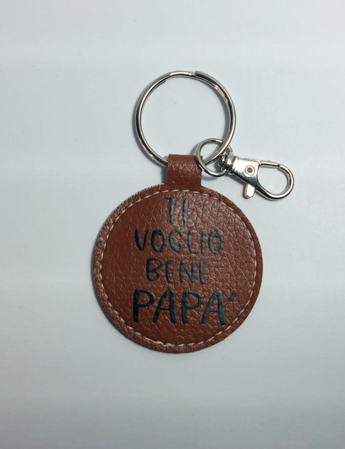 Portachiavi Ecopelle da personalizzare "Superpapà"
