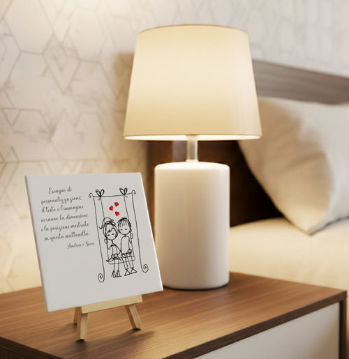 Mattonella in Ceramica Personalizzata "Stickman" 15x15