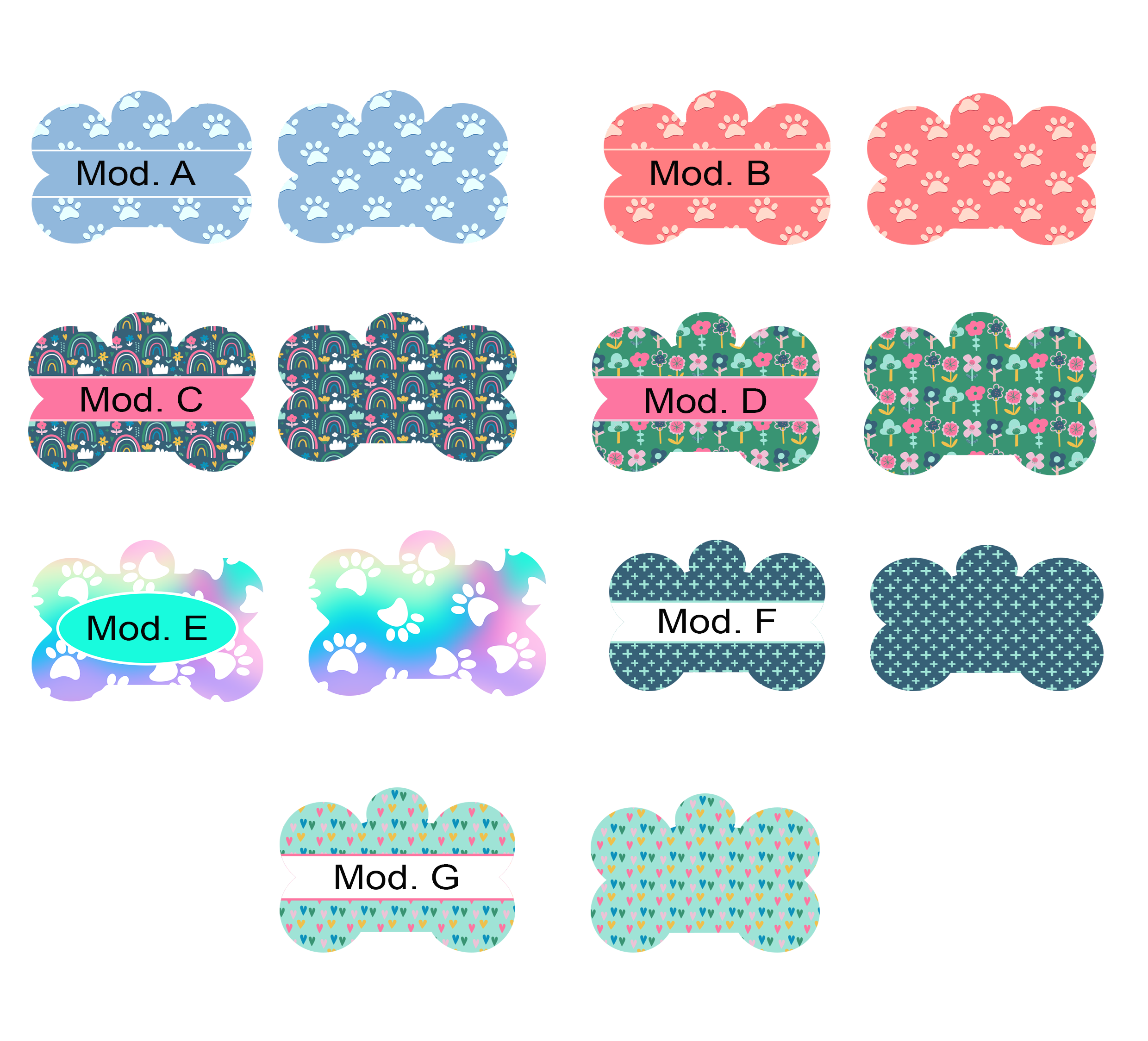 Medaglietta   a forma di osso da personalizzare per i Tuoi amici Animali